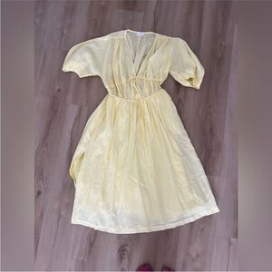 Song of Style Light Yellow Sheer Top